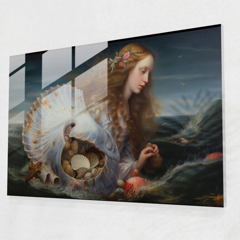 Glasbild Mythologie - Die Geburt der Venus - Mythologie Ölgemälde Renaissance Glaswandkunst