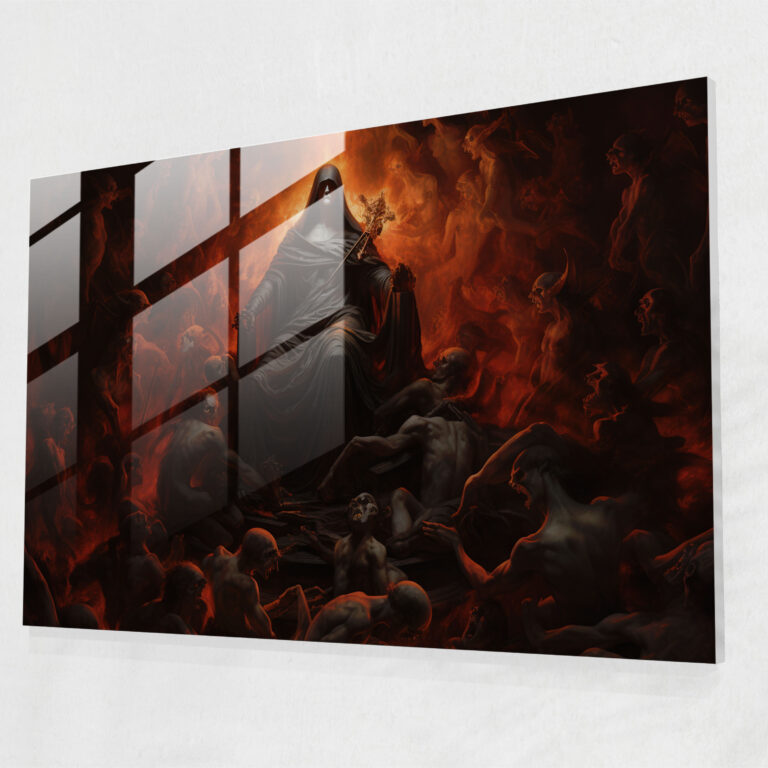 Glasbild: Hades in der Unterwelt - Mythologie Renaissance Ölgemälde