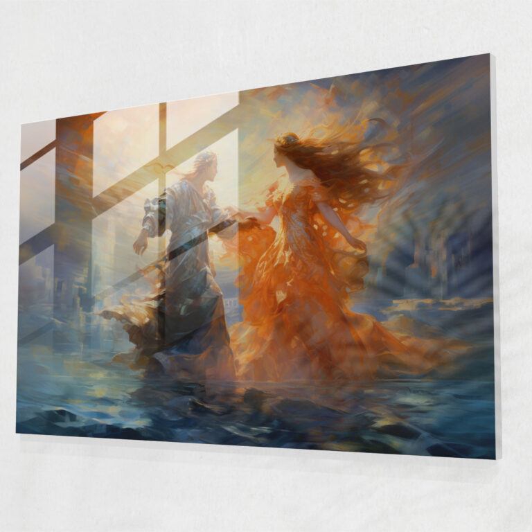 Mythologie Glasbild Kunst - Mythologie Wohndekoration sanfte Pinselstriche Glasdruck