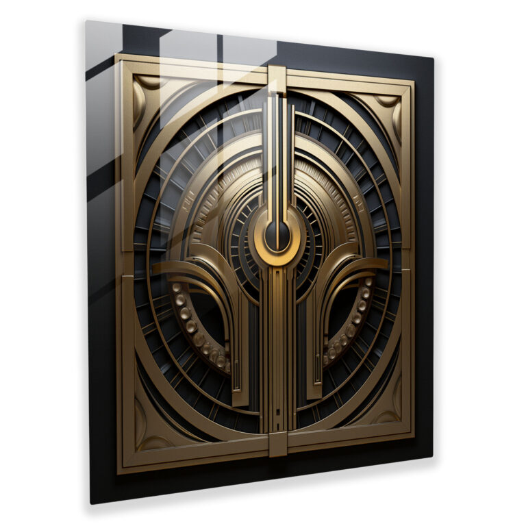 Metallica Art Deco Glasbild - Metal Texturen Metallisches Design