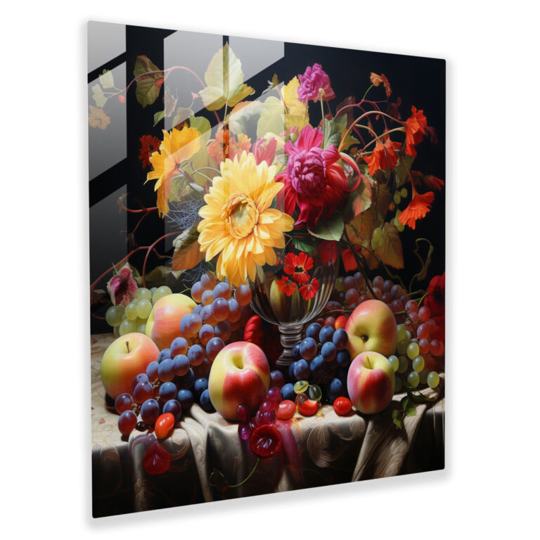 Glasbild Stillleben - Realistische Glaswandkunst zur Wohnraumdekoration