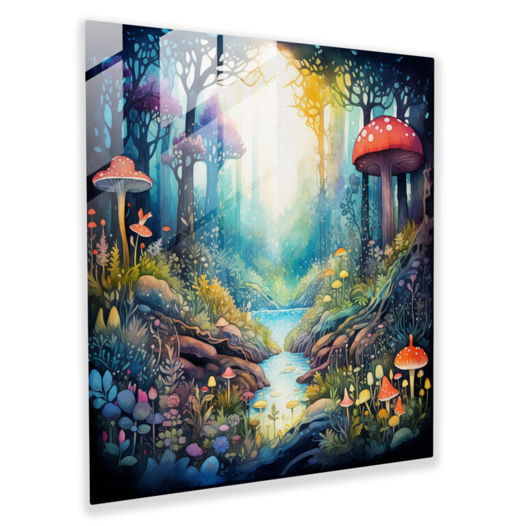 Verträumtes Verzaubertes Glasbild - Mystisches Waldkunstwerk