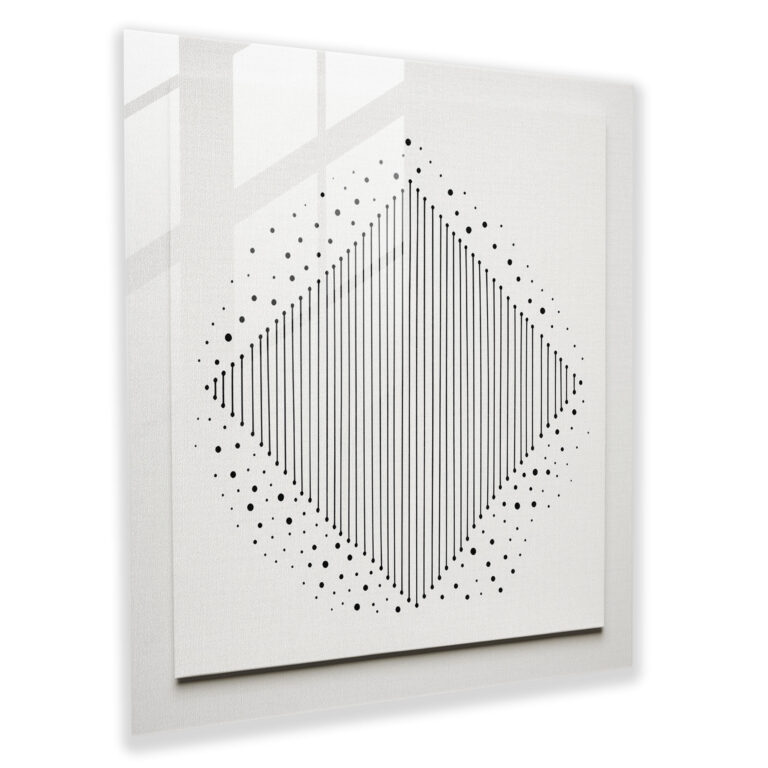 Elegantes Glasbild mit kunstvollen geometrischen Motiven