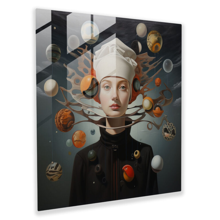 Geheimnisvolles Illusionsglas Wandkunst - Surrealistisches Porträt