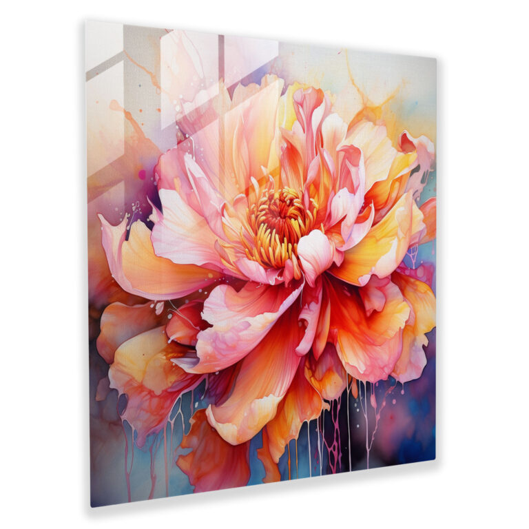 Glasbild Blühende Schönheit - Realistisches Glaswandkunstwerk Moderne Wohnkultur