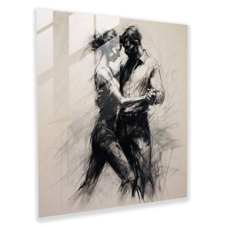 Glasbild Ethereal Motion - Expressionistische Glas Wandkunst Moderne Wohnkultur