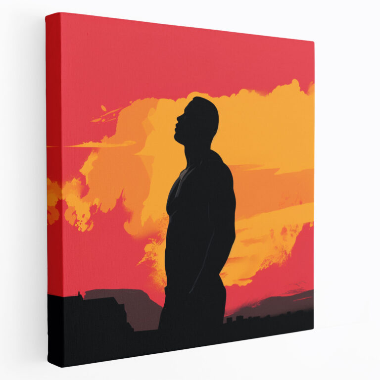 Muhammad Ali Wanddekoration - Sport Leinwandbild mit lebendigem Hintergrund