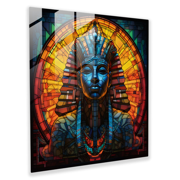 Glasbild mit mystischen Hieroglyphen