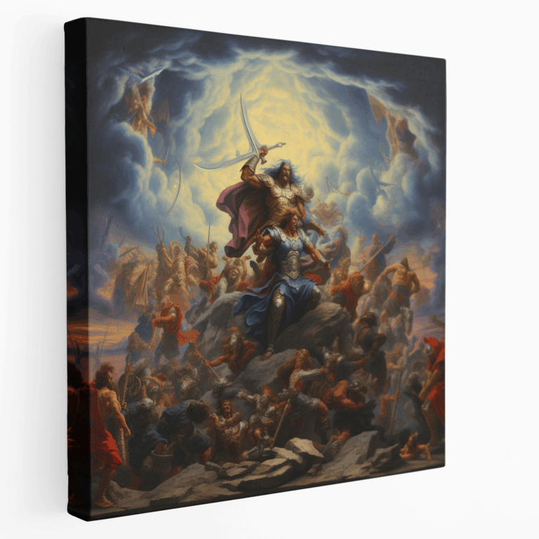 Göttlicher Kampf Leinwandbild