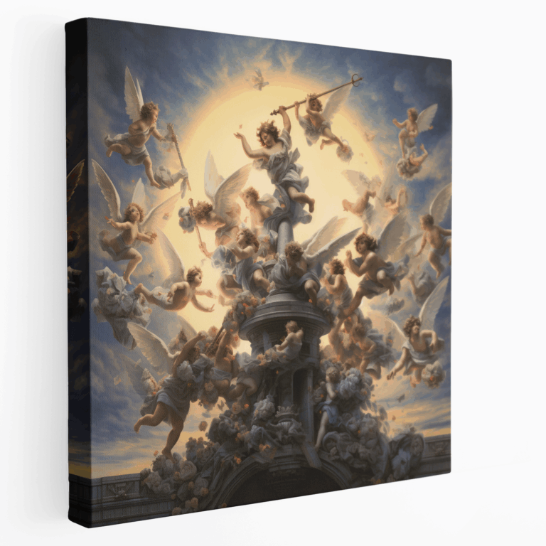 Leinwandbild Cherubim im Himmel
