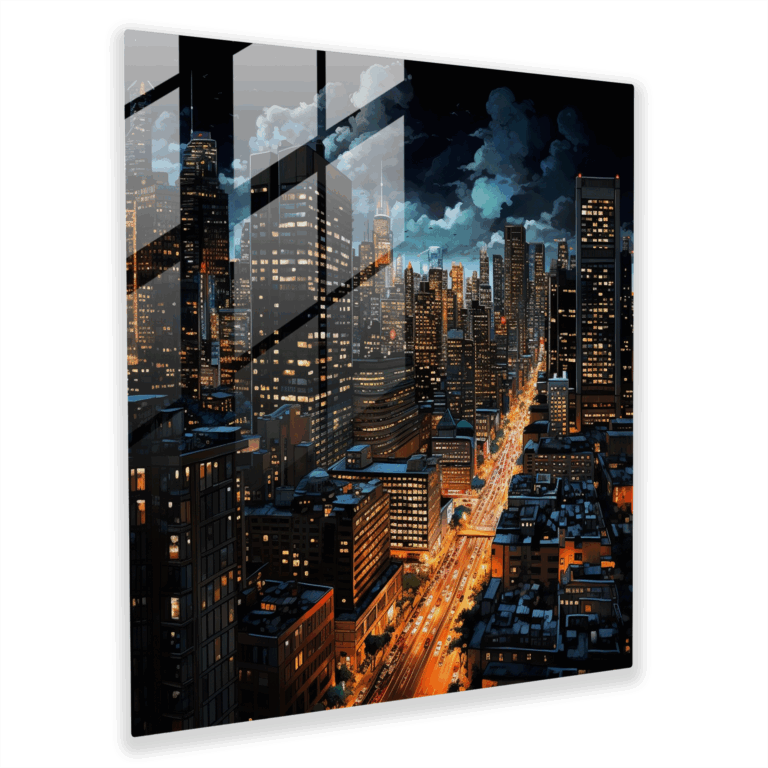Glasbild City Lights