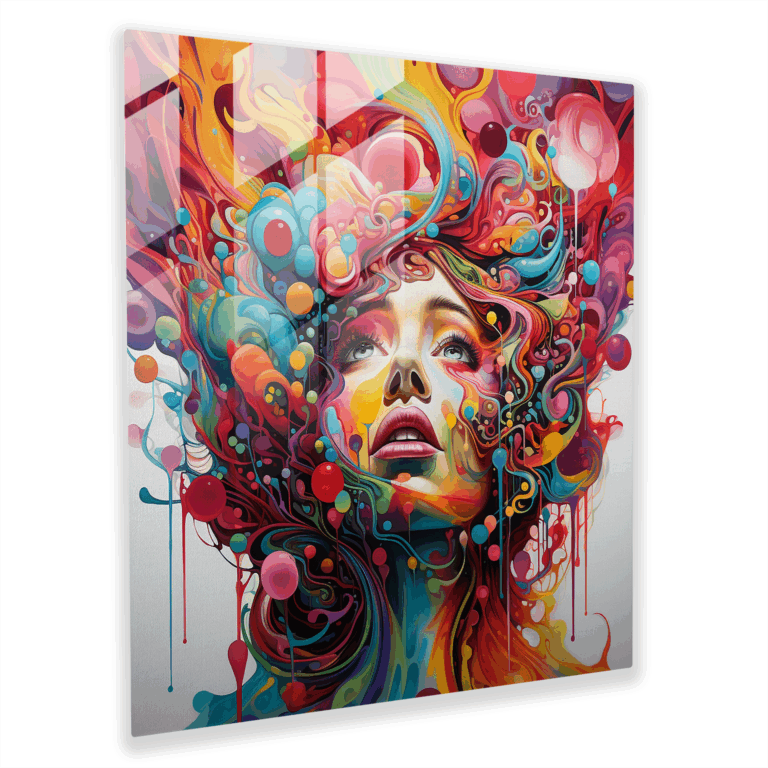 Exquisites Glasbild - Abstrakter Expressionismus - Voll Energie und Leben - Modernes Kunstwerk