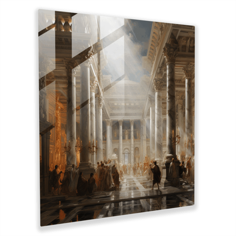 Ewige Eleganz: Glasbild im Renaissance-Stil