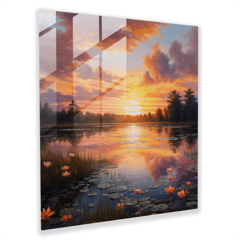 Glasbild Goldene Horizonte - Wohnraumdekoration