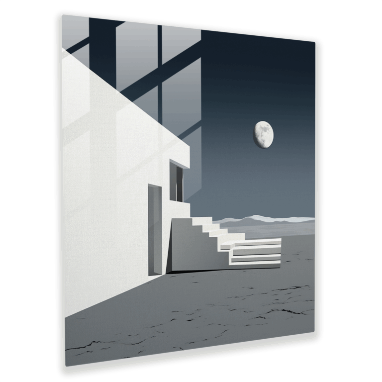 Einfachheit in Schatten Glasbild - Wanddekoration