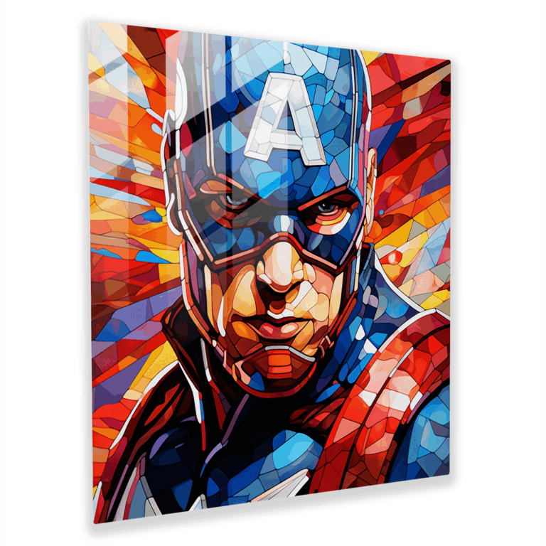 Glasbild Pop Art Superhelden - Wandkunst aus Glas - Dekoration für Zuhause - Wanddekoration - Glas-Kunst - Modernes Kunstwerk