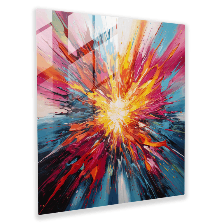 Faszinierendes Glasbild mit abstraktem Expressionismus