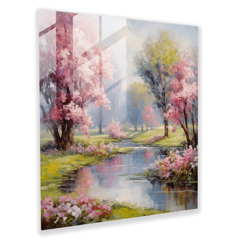 Elegantes Glasbild - Impressionistischer Garten