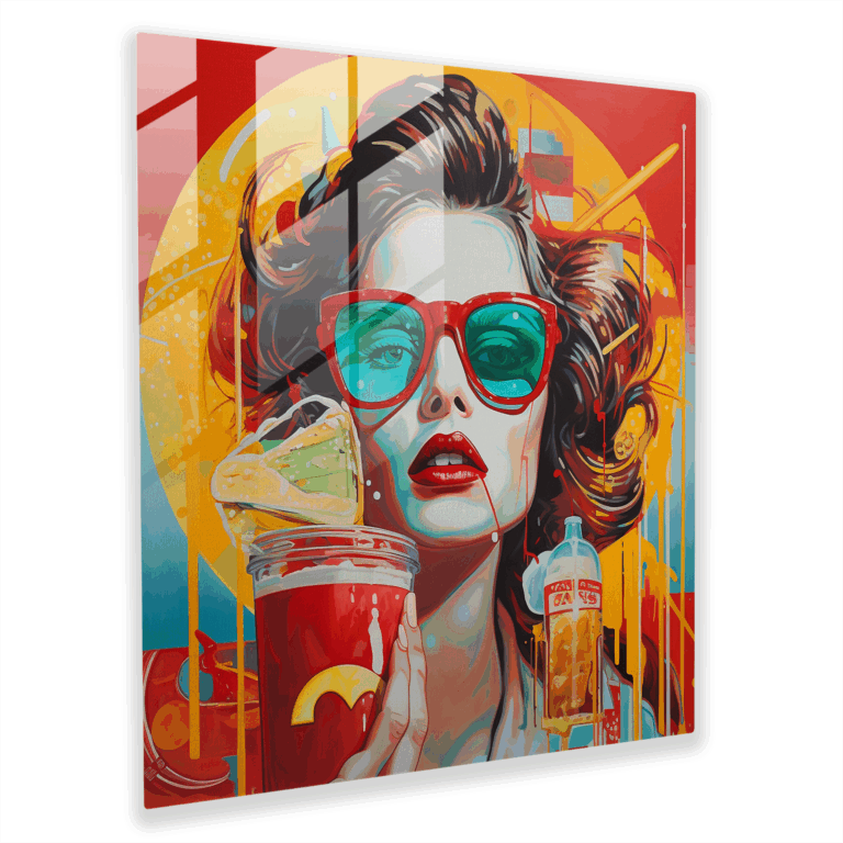 Glasbild - Ikonische Lebendigkeit