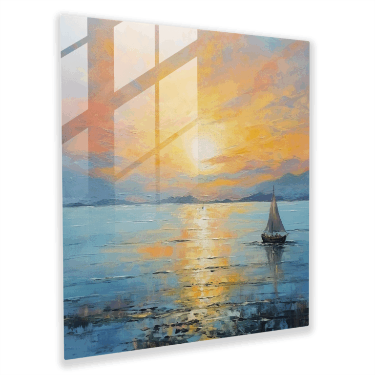 Glasbild Sonnenuntergangsruhe - Abendliche Gelassenheit