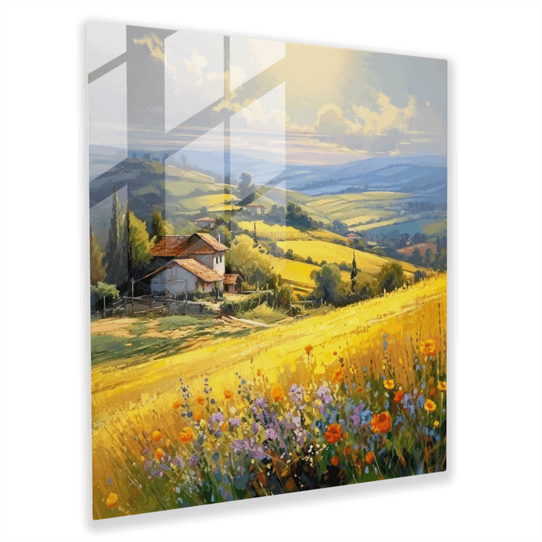 Glasbilder Ruhevolle Ausblicke - Landschaftliches Glaswandkunstwerk