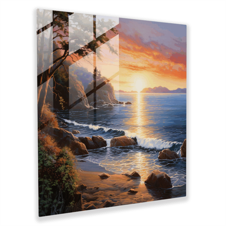 Natürliches Küsten Glasbild