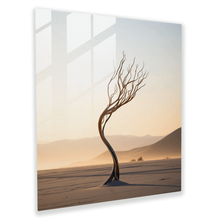 Glasbild Einsamkeit in minimalistischem Stil