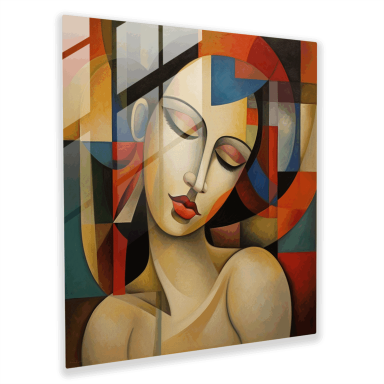 Cubistische Abstraktion Glasbild