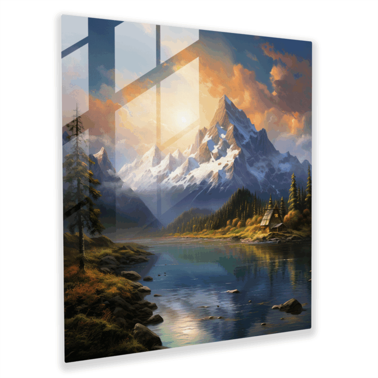 Glasbild Mountain Majesty - Landschaftsglaswandkunst