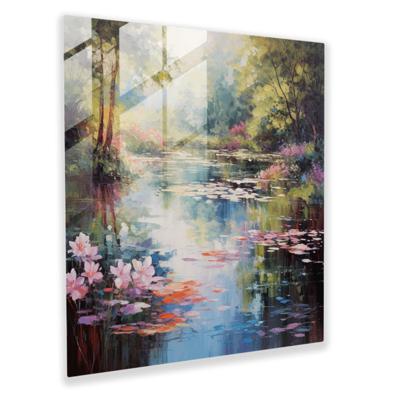 Glasbild Blooming Oasis - Zeitlose Eleganz