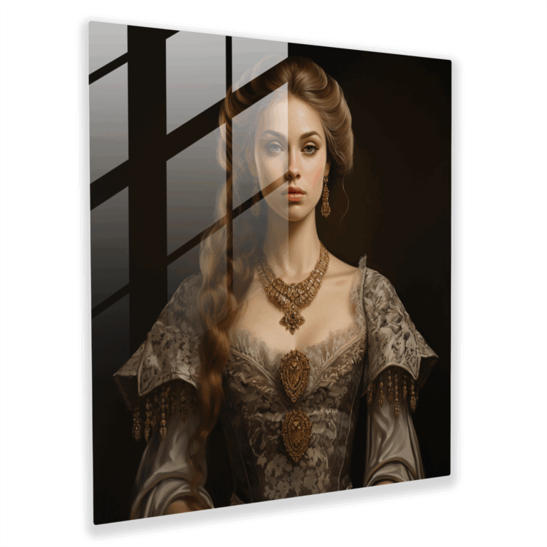 Glasbild Zeitlose Eleganz - Renaissance Porträt