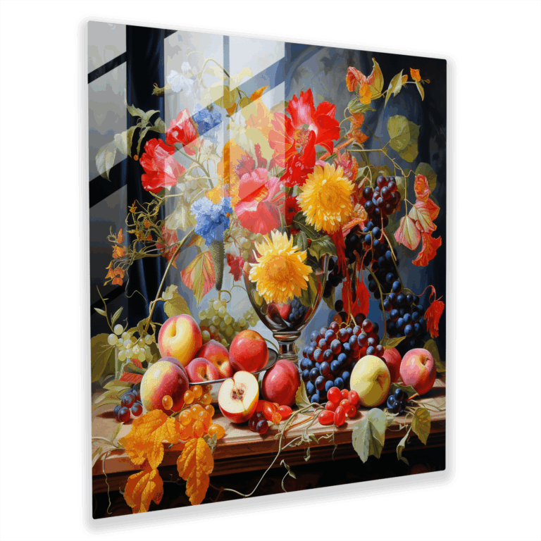 Lebhaftes Glasbild: Überfließende Ernte-Symphonie