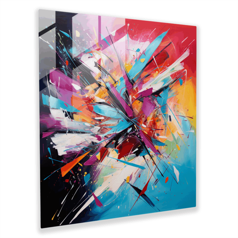 Glasbild: Modernes abstraktes Glas-Wandkunstwerk - Wanddekoration