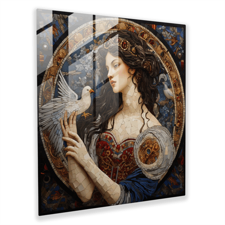 Glasbild: Renaissance-inspirierte Mosaikglaswandkunst - Wohnkultur