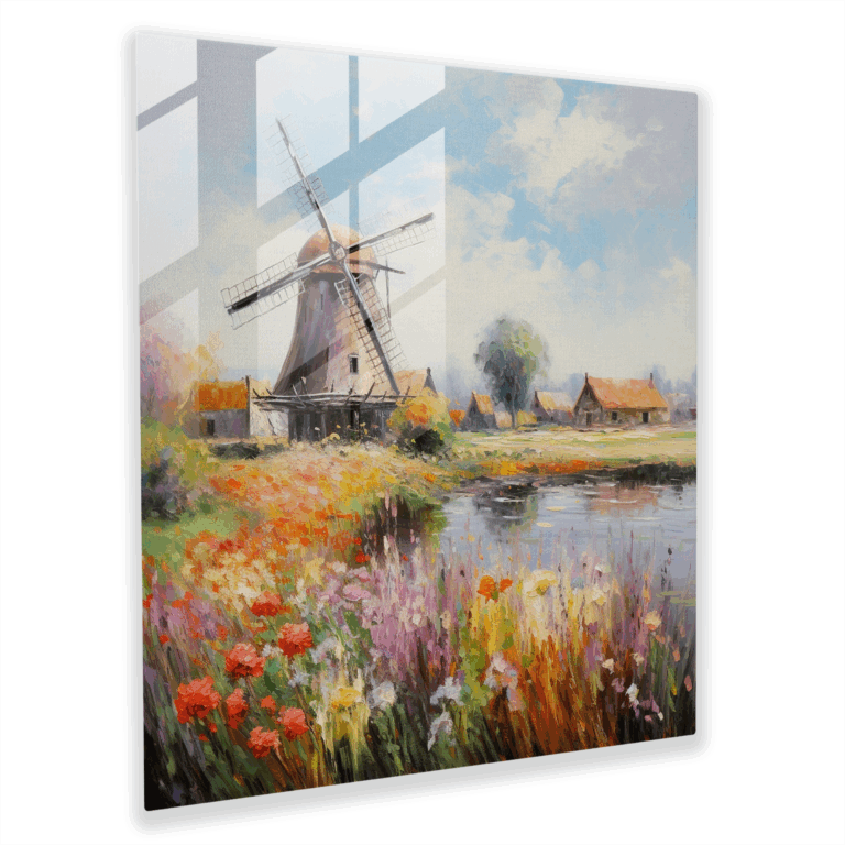 Glasbild Malerische Landschaft - Faszinierendes impressionistisches Glaswandbild von Vincent Monet