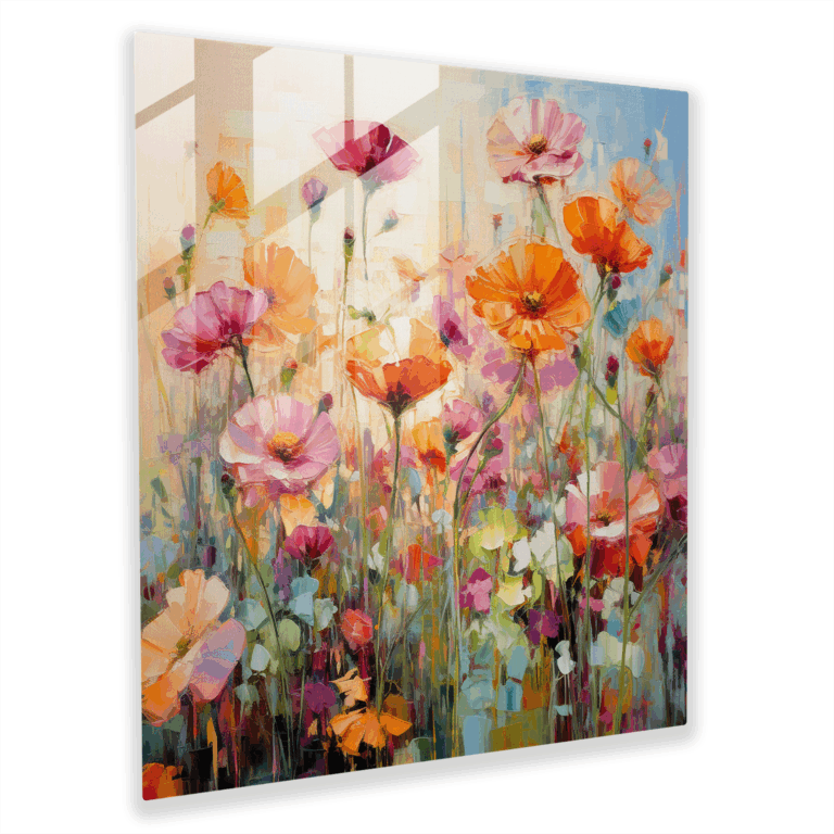 Glasbild mit Wohlfühl-Botanikdruck
