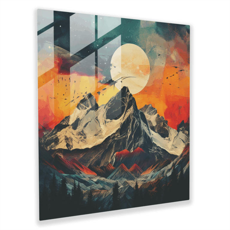 Glasbild Mystischer Berg