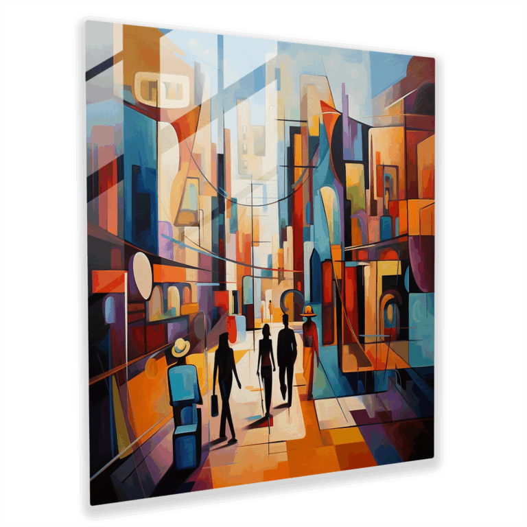 Glasbild Markt Leinwandbild