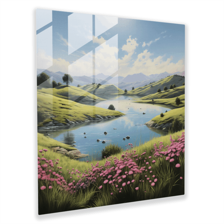 Irisierendes Glasbild - Ruhige Horizonte - Glas Wandkunst