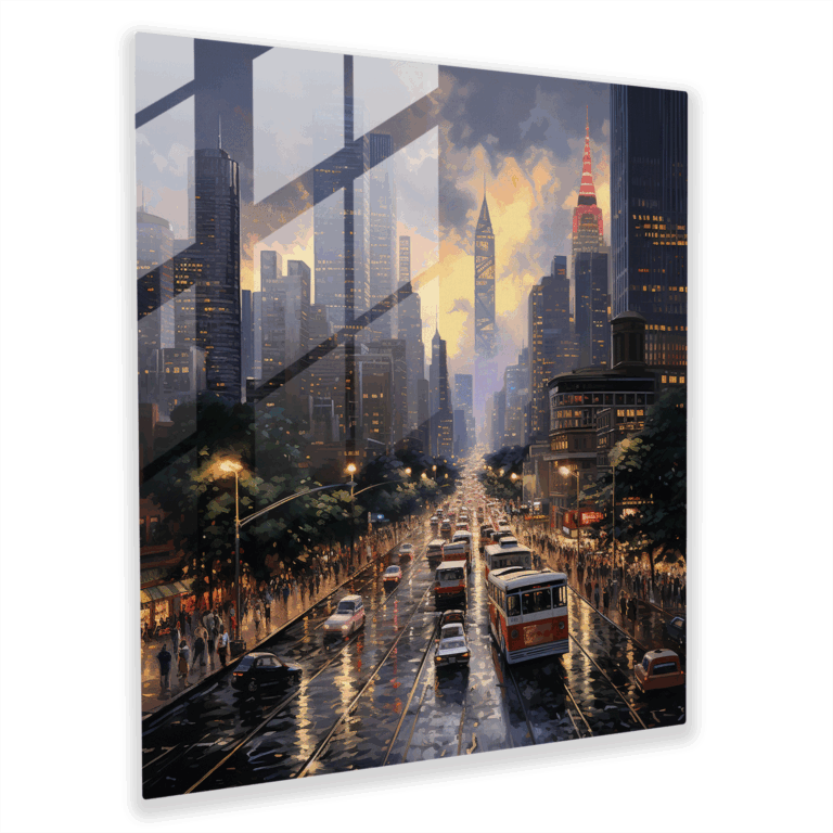 Glasbild Urban Symphony - Kunst aus Glas