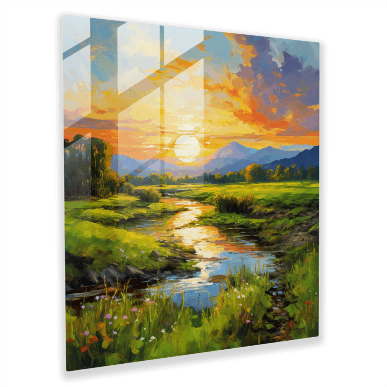 Majestätisches Glasbild: Impressionistisches Landschaftsglaswandkunstwerk