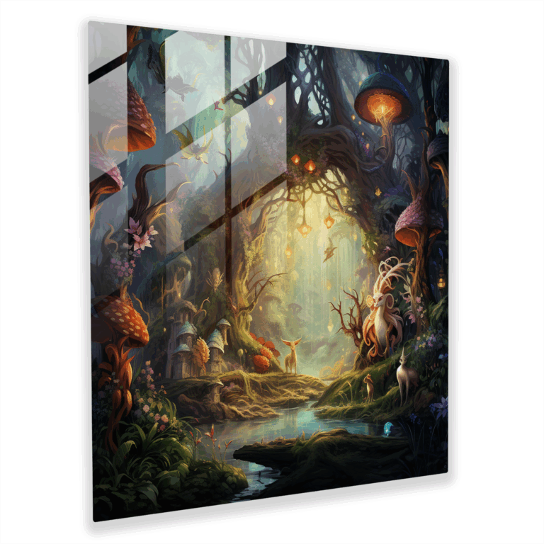 Glasbilder Verzauberte Träume - Phantastische Fantasy Glaswandkunst