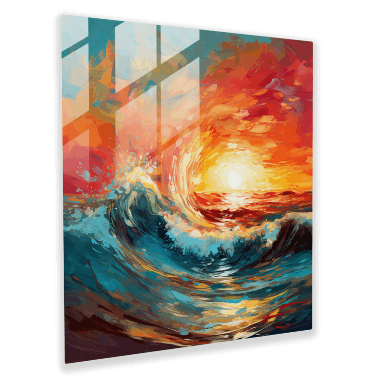 Lebendige Pinselstriche Glasbild