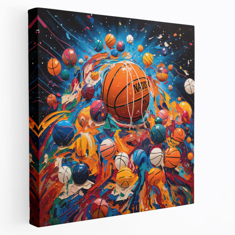 NBA Wandkunst - Mixed Media Basketball - Leinwandbild Glasbild Wanddekoration