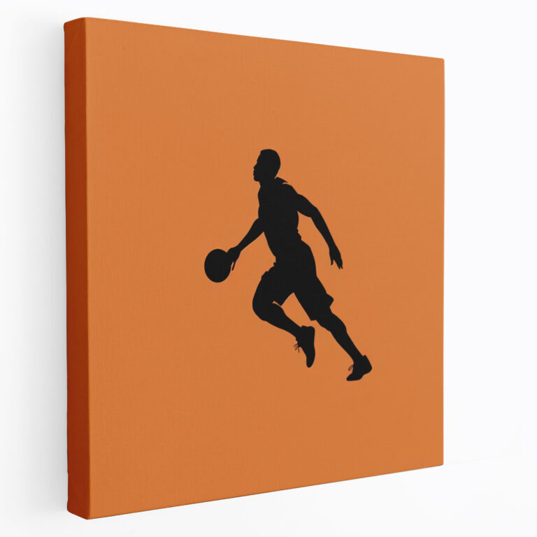NBA Leinwandbild - Minimalistische Silhouette eines Basketballspielers Wandkunst