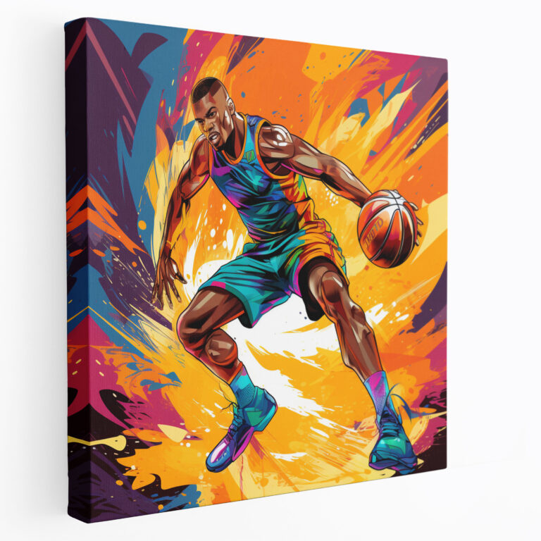 NBA Leinwandbild - Pop Art Basketball Spieler Wanddekoration
