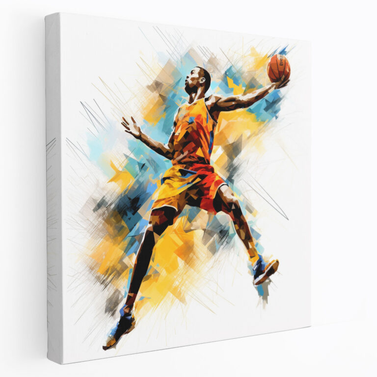 NBA Wandkunst: Abstraktes Dunking Meisterwerk - Leinwandbild Glasbild Wanddekoration