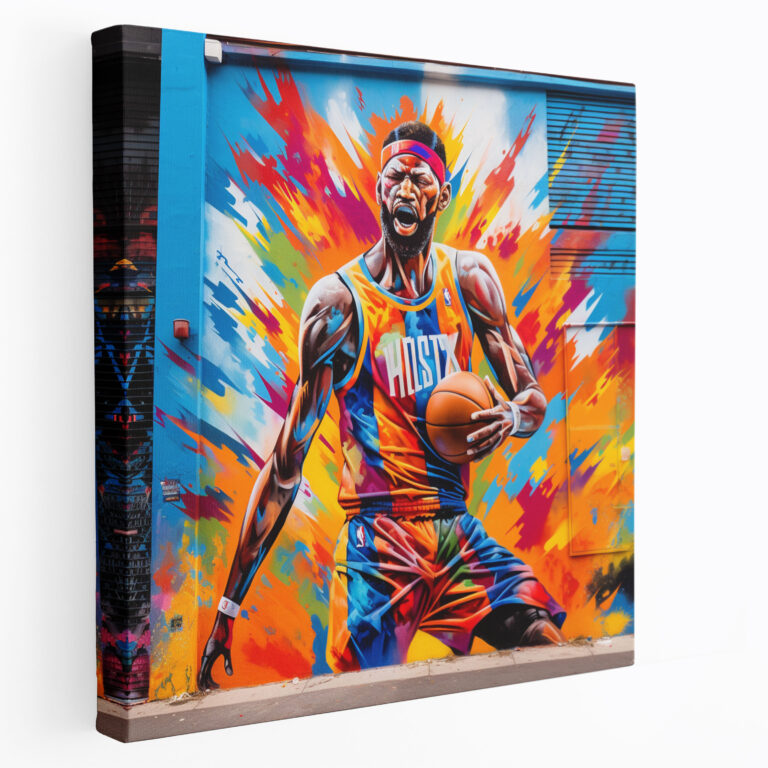 NBA Wanddekoration - Leinwandbild im Graffiti-Stil