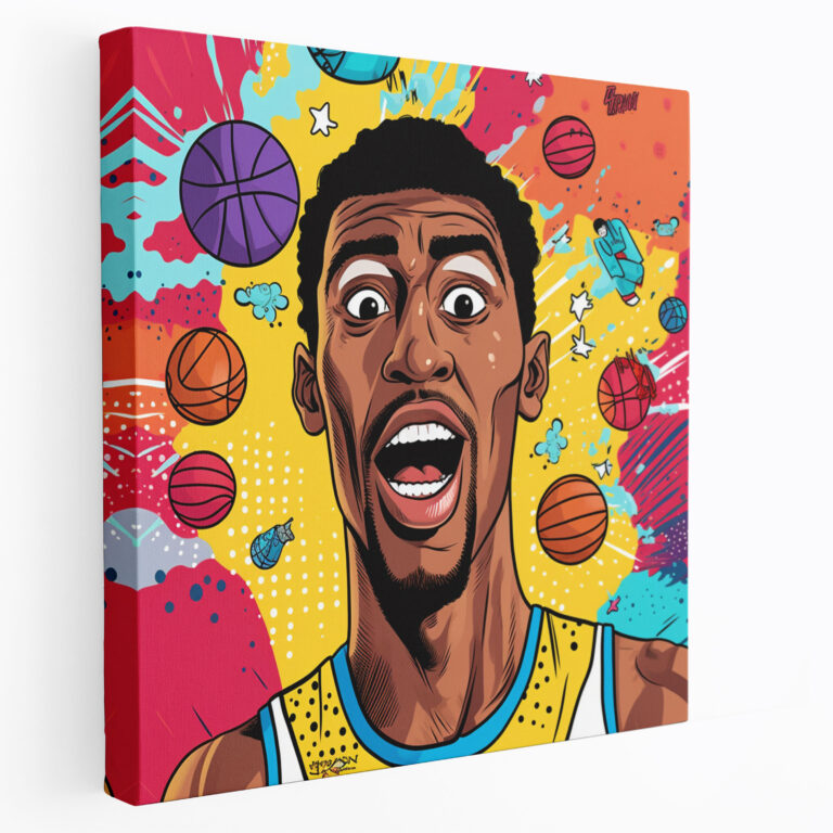 NBA Wanddekoration - Pop Art Leinwandbild - Basketball Wanddekoration Leinwandbild Leinwandkunst