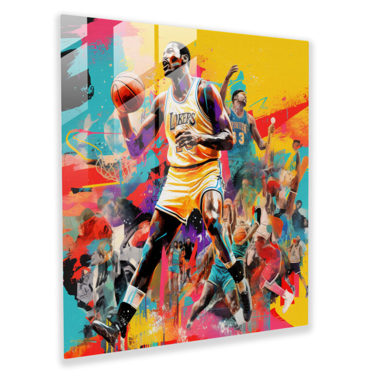 NBA Pop Art Collage Glasbild - NBA NBA-Spieler Glas-Kunst Wanddekoration